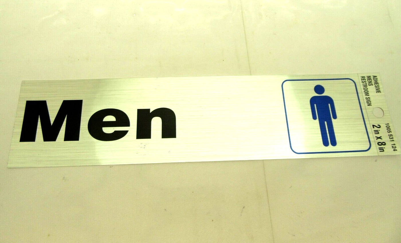 Men Room Self Adhesive Metal Sign