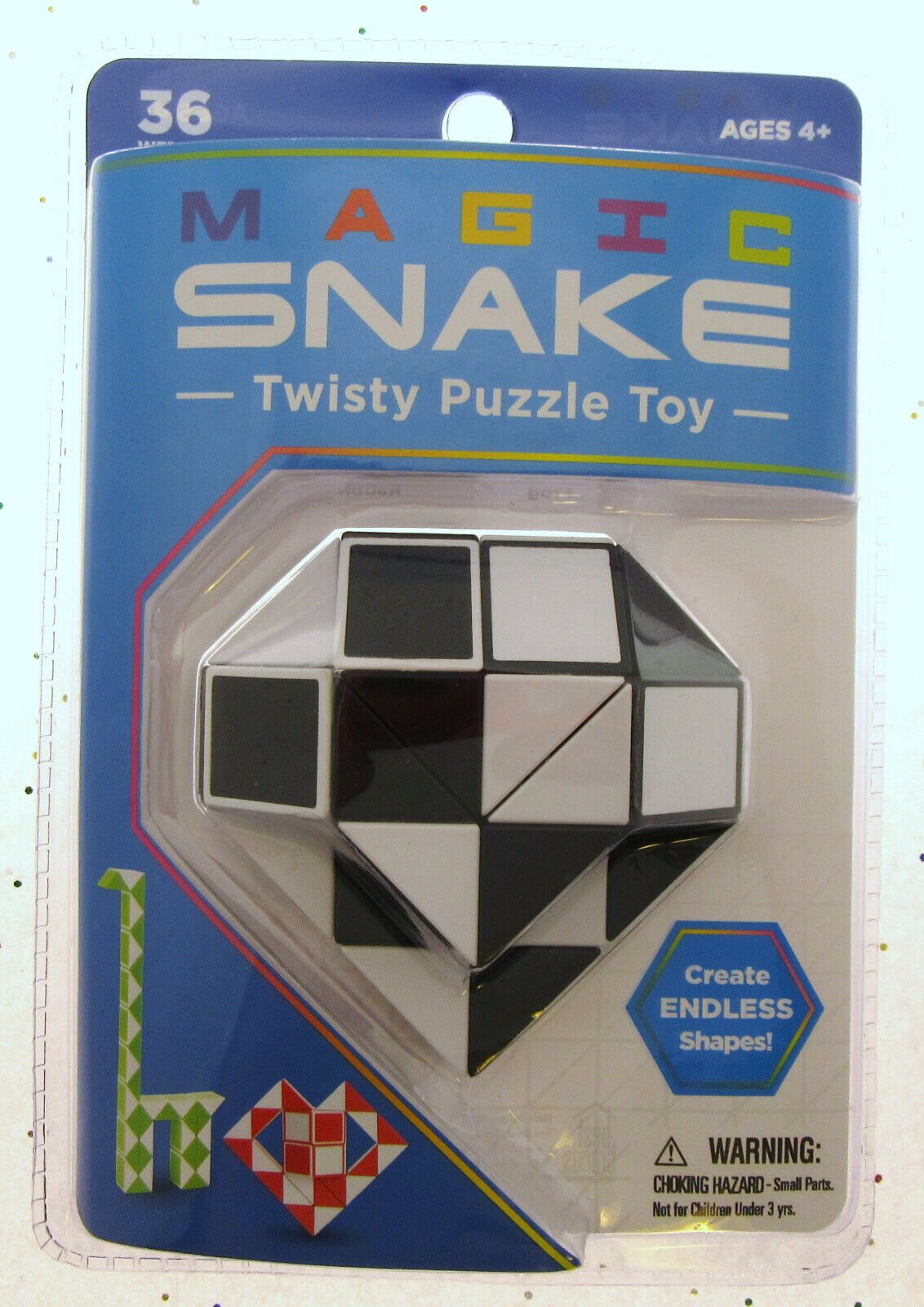Magic Snake ~ Black ~ Twisty Puzzle Nostalgic Toy Create Endless Shapes