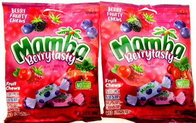 Mamba Berry Tasty Fruit Chews ~ American Candy 3.52oz Bag Lot of 2