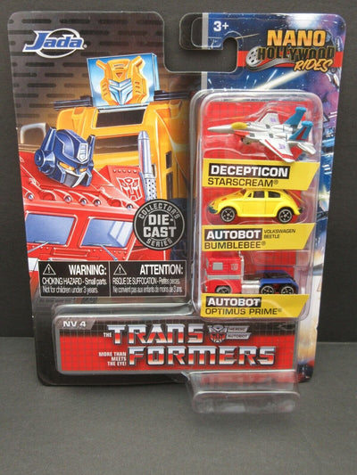 TRANSFORMERS Starscream Optimus Prime Bumblebee VW Die Cast Nano Hollywood Rides