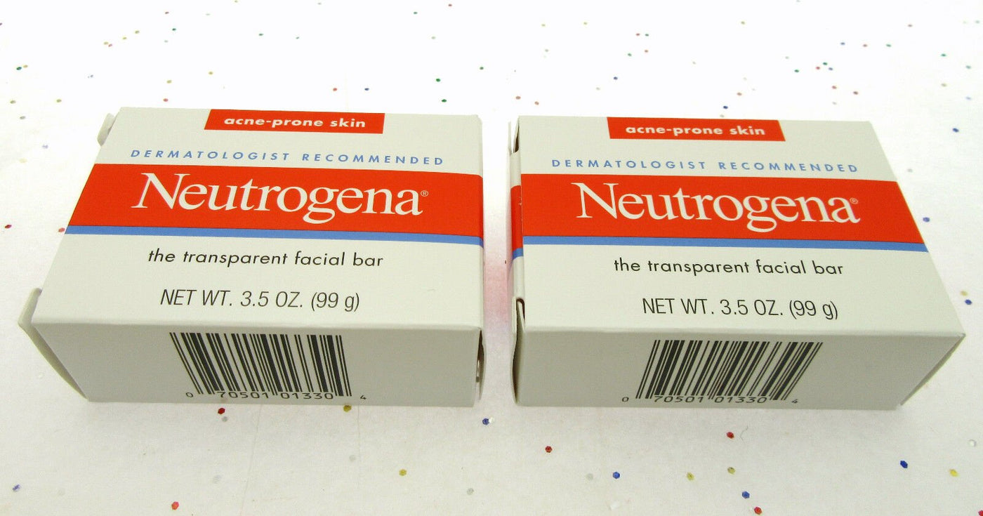 Neutrogena Bar ~ Acne Prone Skin Formula ~ The Transparent Facial Bar ~ Lot of 2