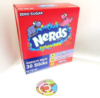 Nerds Drink Mix ~Variety Pack 30 Sticks  ~ Zero Sugar Free ~ 2.9oz Box
