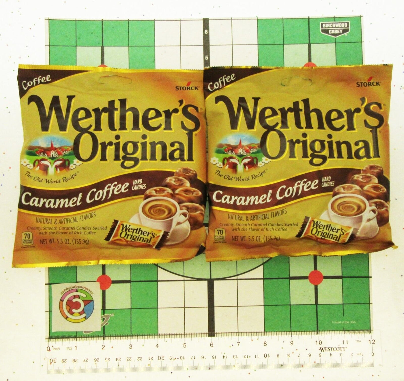 Werther's Original Caramel Coffee 5.5oz Bags Brown Werthers Candies Lot of 2