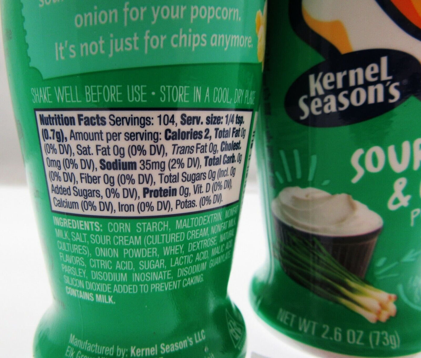 Kernel Season's Popcorn Seasoning Sour Cream & Onion ~ 2.6oz Two Pack