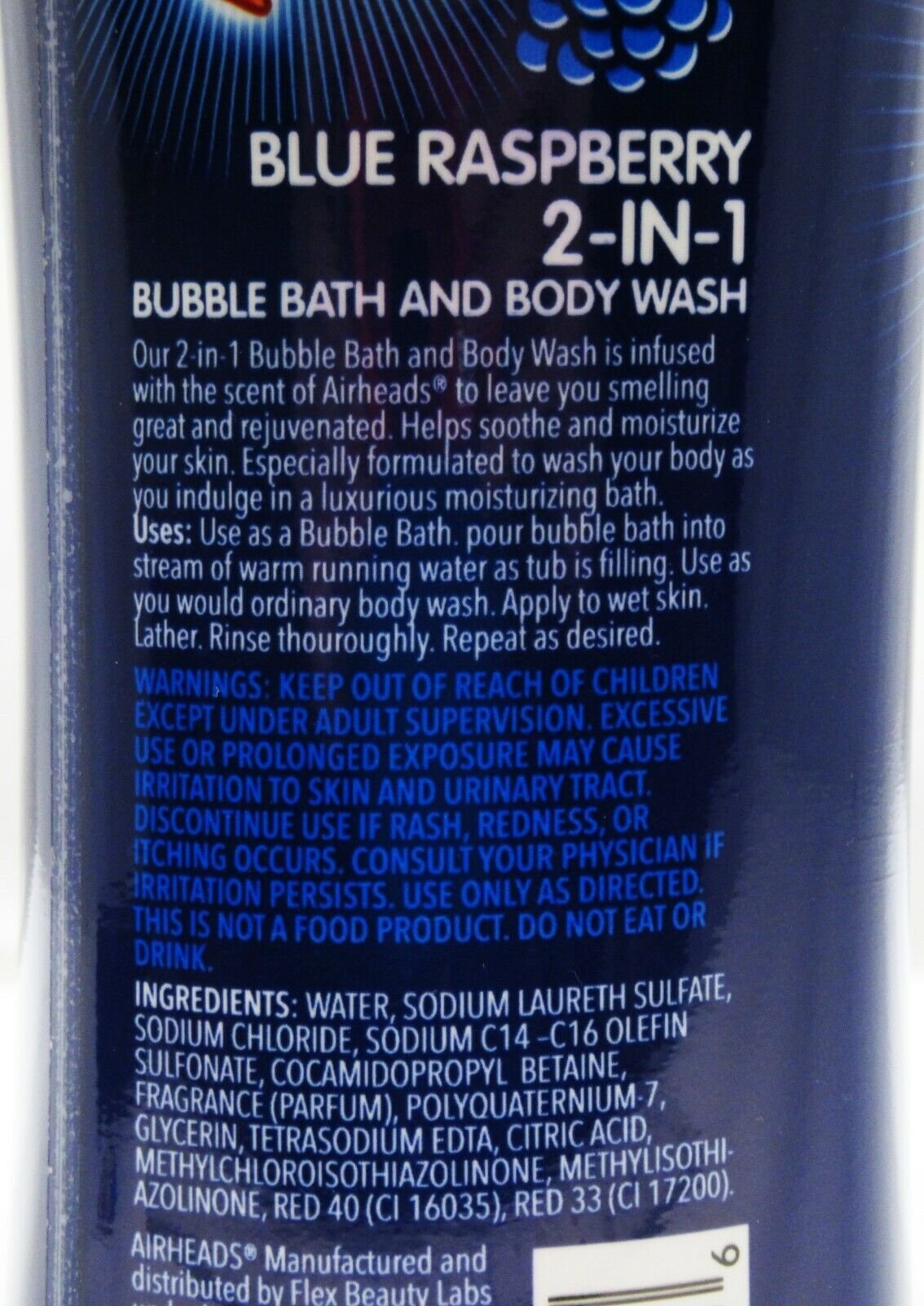 Airheads Blue Raspberry 2-in-1 Bubble Bath & Moisturizing Body Wash 18 fl oz