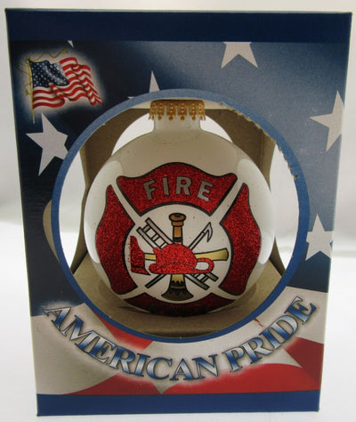Fire Department Christmas Tree Ornament "First in last out" ~ American Pride