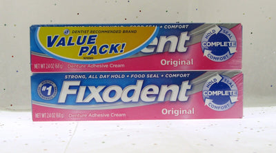 Fixodent Denture Adhesive Cream Original  2 PK false teeth tooth partial