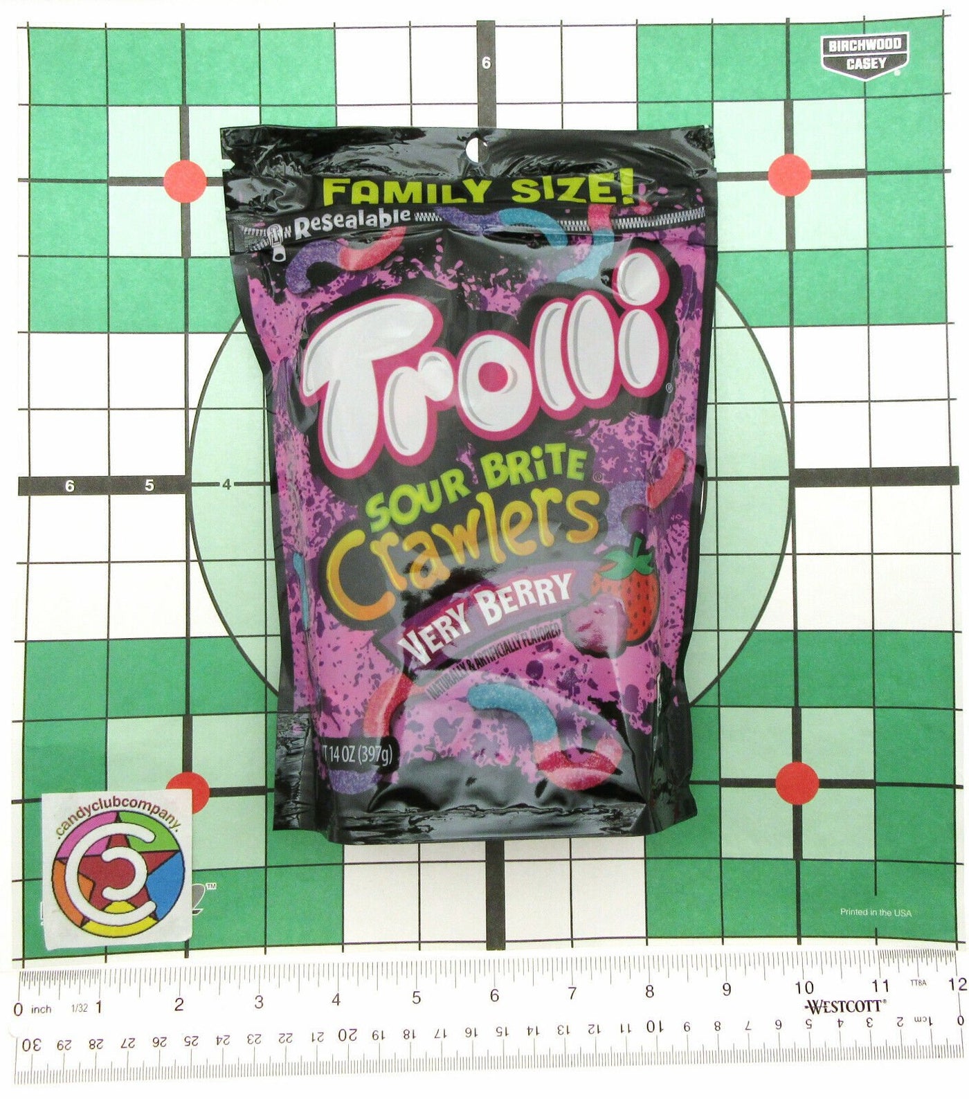 Trolli ~ Very Berry ~ Sour Brite Crawlers Gummi Worms ~ Resealable 14oz Bag