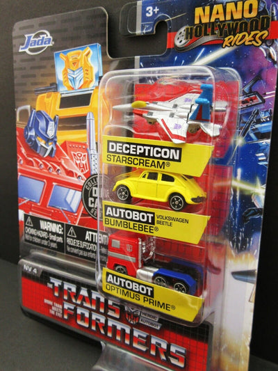 TRANSFORMERS Starscream Optimus Prime Bumblebee VW Die Cast Nano Hollywood Rides