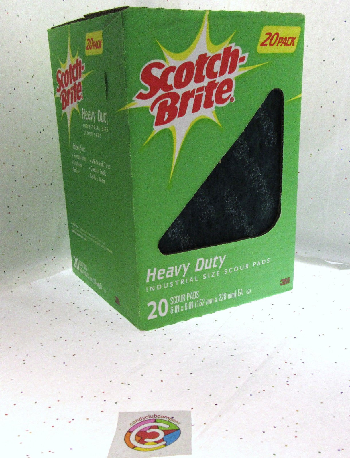 Scotch Brite Heavy Duty Industrial Size Box of 20 Scour Pads 6"x9" ~ Lot of 4
