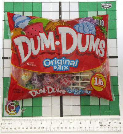 Dum Dums~ Original Pops ~ Lolipop Suckers Candy ~ 1 Lb Bag