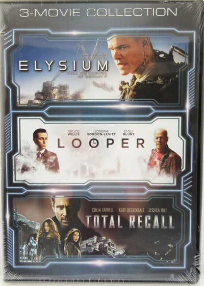 Elysium, Looper & Total Recall (2012) 3 Movie ~ Movie ~ New DVD