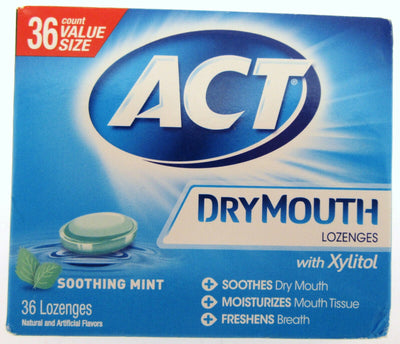 ACT Lozenges ~ Dry Mouth ~ Moisturizing Soothing Mint ~ With Xylitol