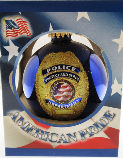 Police Department To Protect and Serve Christmas Tree Ornament ~ American Pride