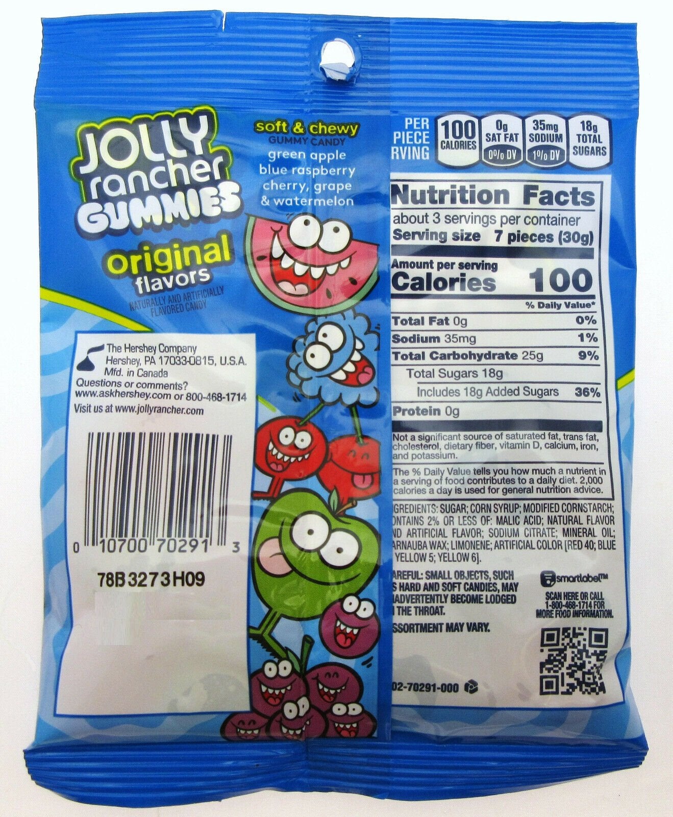 New! Jolly Rancher Gummies ORIGINAL ~ Soft Chewy Candy ~ 3.4oz Bag ~ Lot of 2
