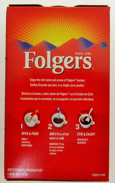 Folgers Instant Coffee ~ 7 Single Packets ~ Classic Roast ~ Lot of 3