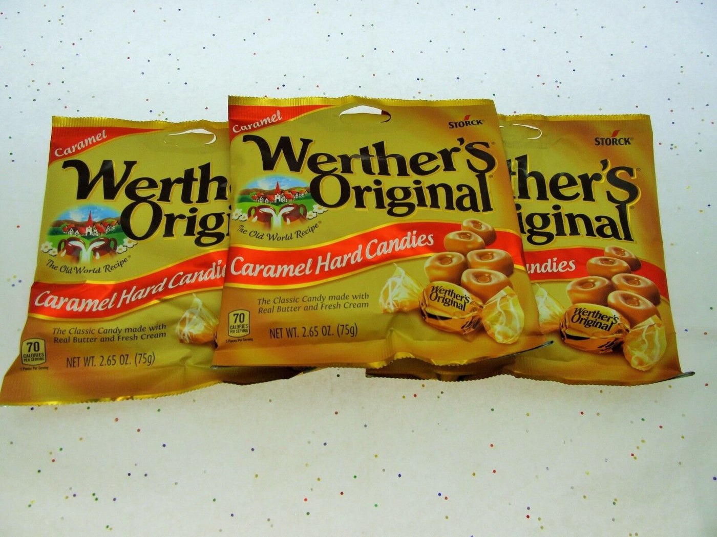 Werther's Original Hard Caramels 2.65oz Bag Red Label Werthers Candies  Lot of 3