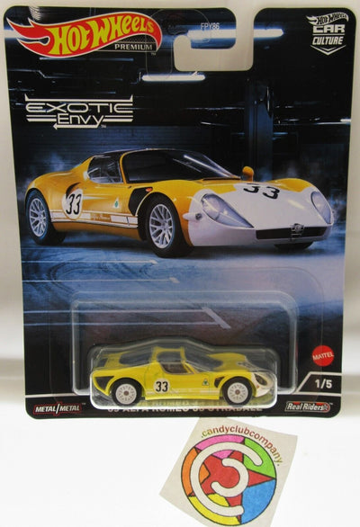 Hot Wheels ~ 1969 Alfa Romeo 33 Stardale ~ Yellow ~ 1:64 Scale
