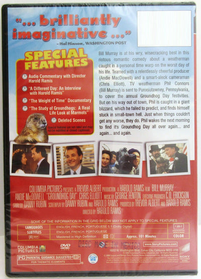 Groundhog Day ~ Bill Murray ~ 1993 ~ Comedy Movie ~ New DVD