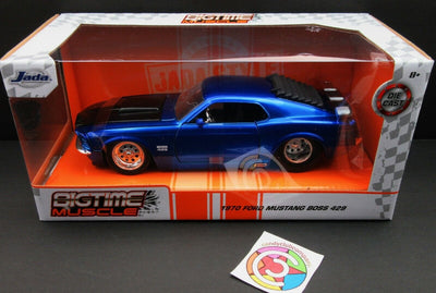 1970 Ford Mustang Boss 429 ~ Die Cast Car ~ Big Muscle ~ BLUE ~ 1:24