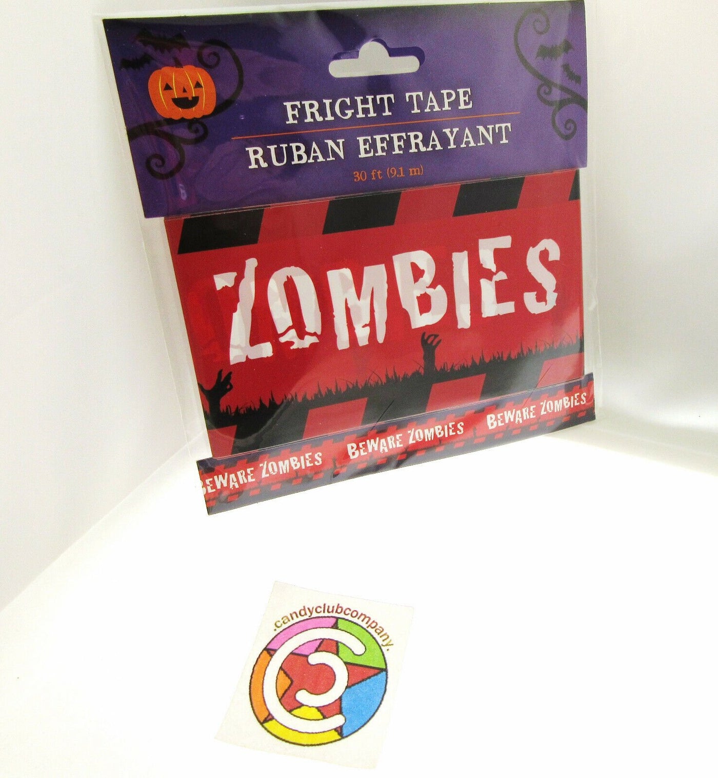 Fright Tape ~ Beware Zombies ~ Halloween Decoration ~ 30 Feet