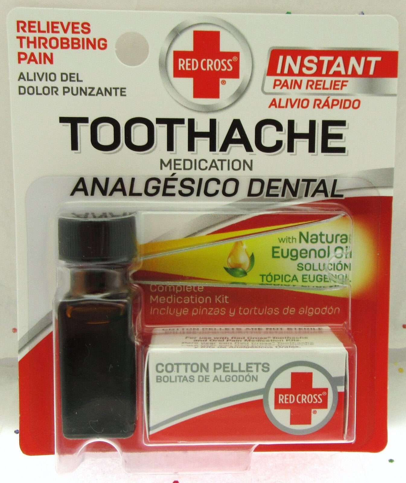 Red Cross Toothache Medication Kit ~ Instant Pain Relief ~ Eugenol Oil
