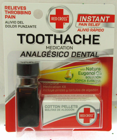Red Cross Toothache Medication Kit ~ Instant Pain Relief ~ Eugenol Oil