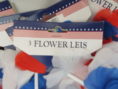 lot of six Patriot Leis red white blue