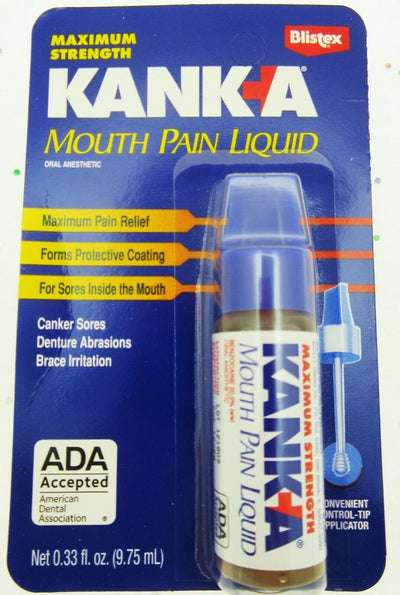 KANKA ~ Mouth Sores Liquid Pain Relief Canker Maximum Strength Dentures Braces