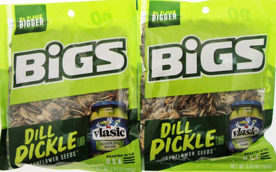 Bigs Vlasic Dill Pickle Sunflower Seeds 2 (3.63oz) bags Seasoning Snack Food!
