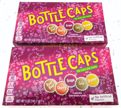 Bottle Caps ~ American Soda Flavors ~ The Soda Pop Candy ~ 5oz Box ~ Lot of 2