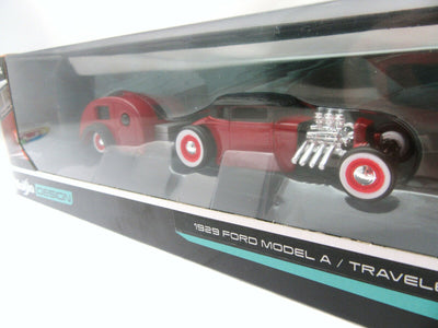 Maisto Die Cast ~ 1929 Ford Model A & Travel Trailer ~ 1:64 Scale