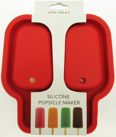 Silicone Popsicle Maker Tray ~ Sticks Included Flexible ~ By Kolorae - Red