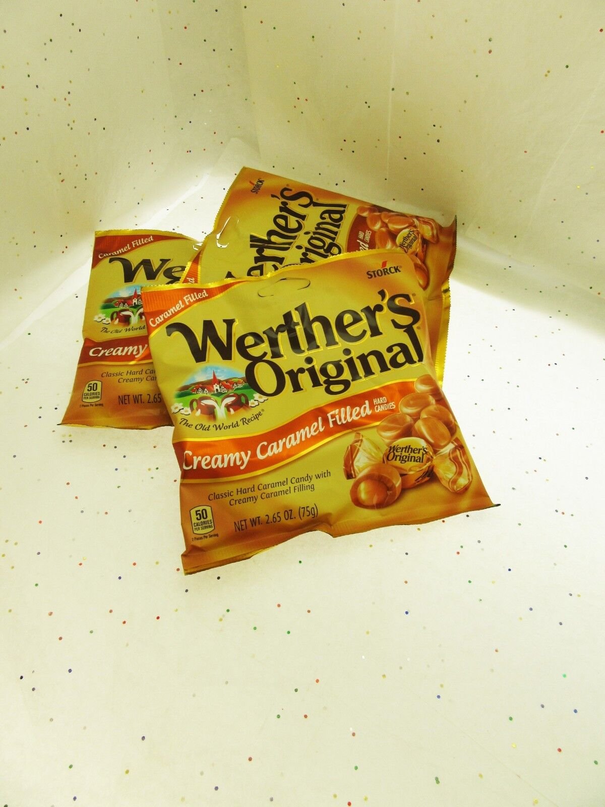 Werther's Original Creamy Caramel Filled 2.65oz Bags Werthers Candies ~ Lot of 3