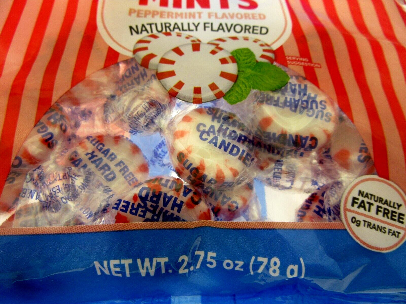 Peppermint Sugar Free Coastal Bay Hard Candy 2.75oz bag Lot of 2