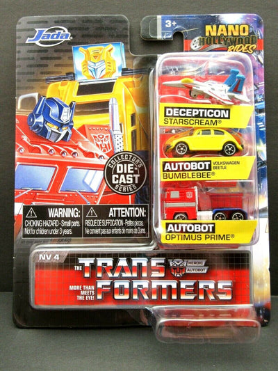 TRANSFORMERS Starscream Optimus Prime Bumblebee VW Die Cast Nano Hollywood Rides