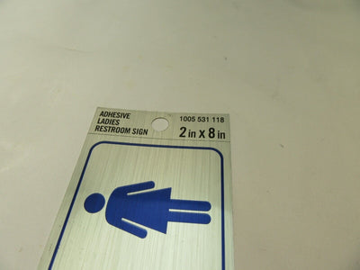 Restrooms Self Adhesive Metal Sign