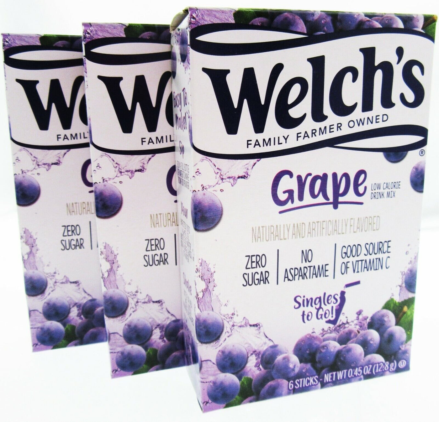 Welch's Grape ~ Packets ~ Low Calorie ~ Grape Drink Mix ~ Lot of 3