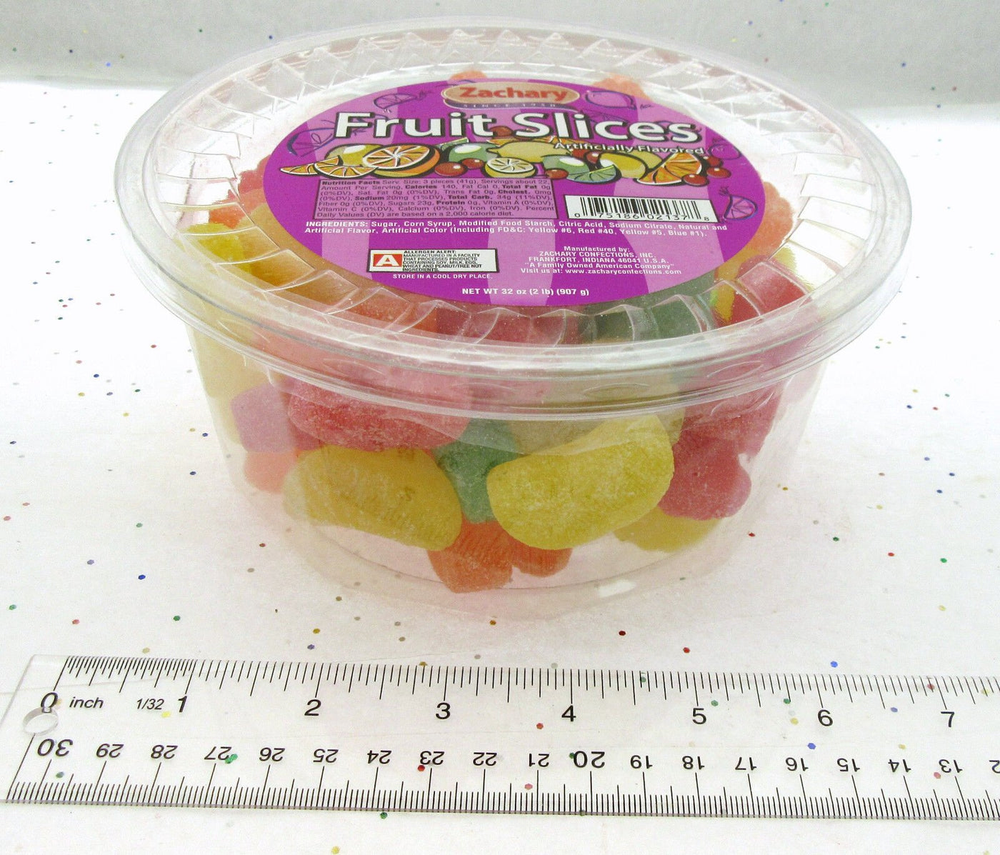 Fruit Slices ~ Zachary Brand ~ Naturally Flavored ~ 32oz Container Friut Candy