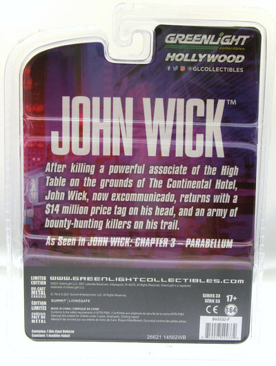 John Wick ~ 1974 Checker Taxi ~ Greenlight Collectables ~ Die Cast