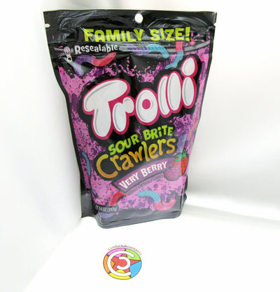 Trolli ~ Very Berry ~ Sour Brite Crawlers Gummi Worms ~ Resealable 14oz Bag