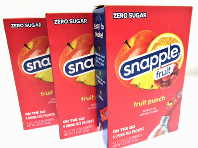 Snapple Fruit Punch ~ 6 Packets ~ Low Calorie ~ Drink Mix ~ Lot of 3