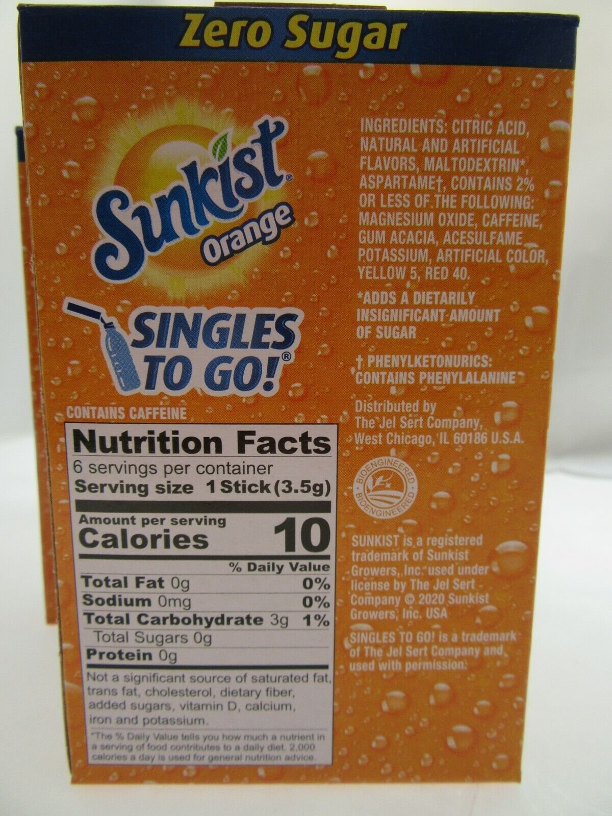 Sunkist Orange ~ Packets ~ Zero Sugar Free ~ Drink Mix ~ 3 Boxes