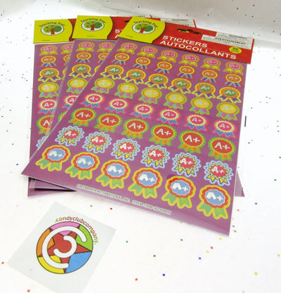 Stickers ~ Fun Positive A+ Ribbon Acknowledgment ~ 96 count ~ Lot of 3