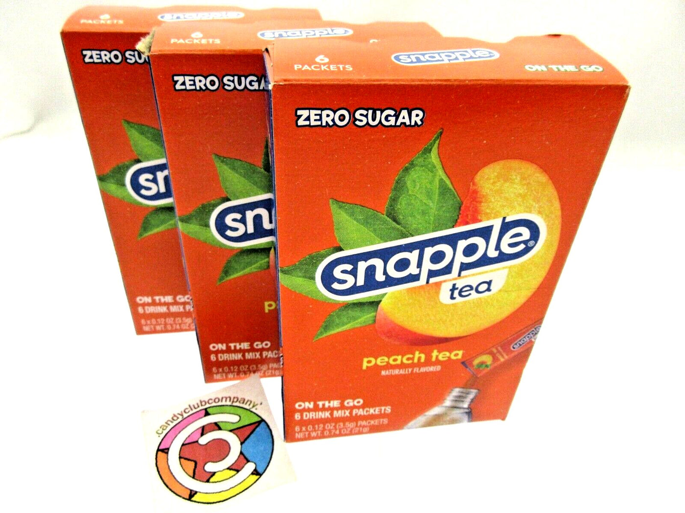 Snapple Peach Tea ~ 6 Packets ~ Low Calorie ~ Drink Mix ~ Lot of 3