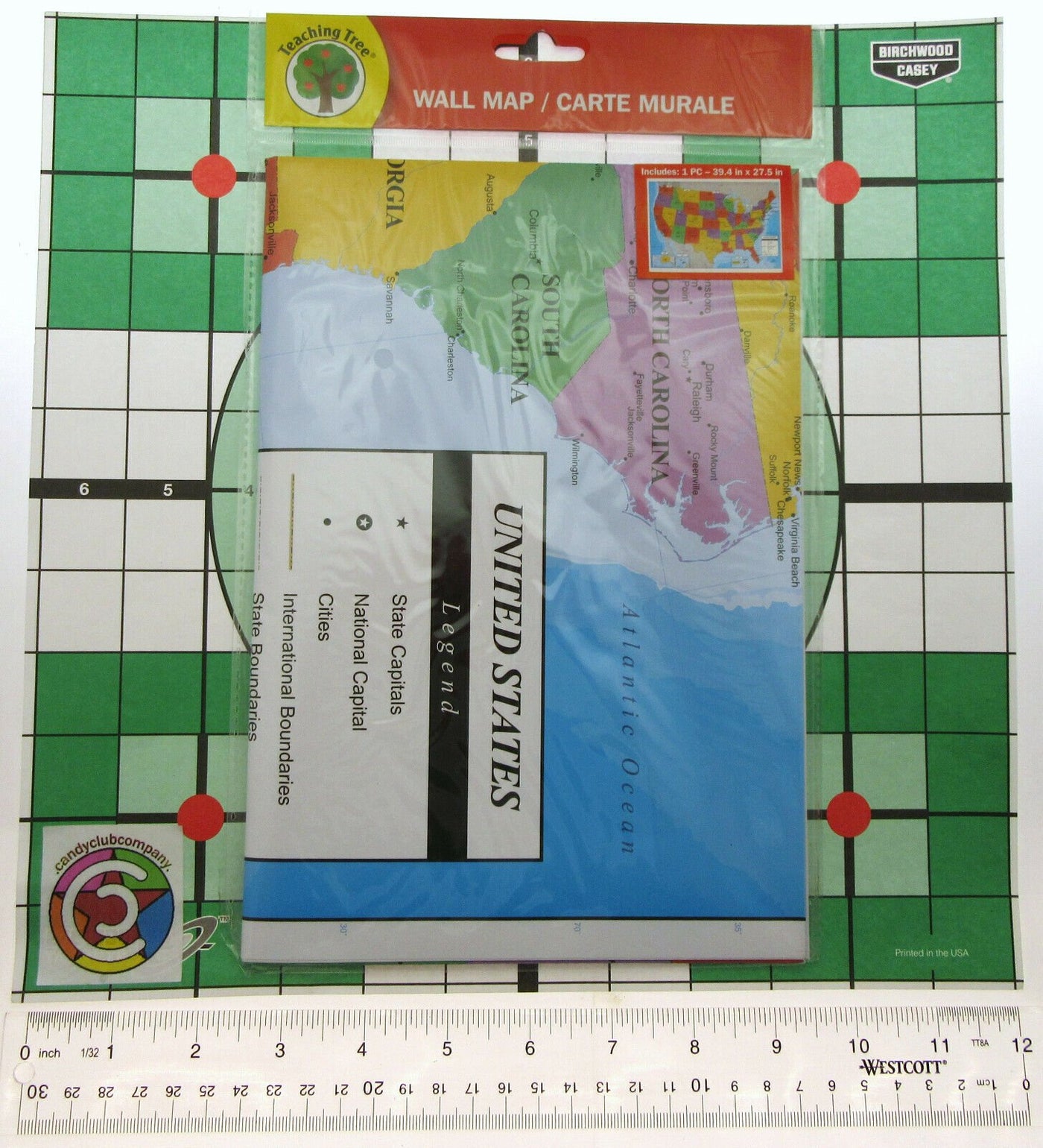 Poster Size Wall Map ~ United States of America 39.4" X 27.5" ~ Teaching Tree