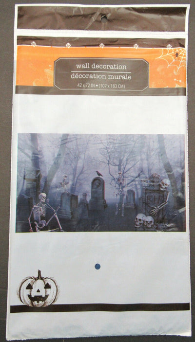 Wall Decoration ~ Skeletons Grave Yard ~ 42 x 72 inch ~ Happy Halloween!