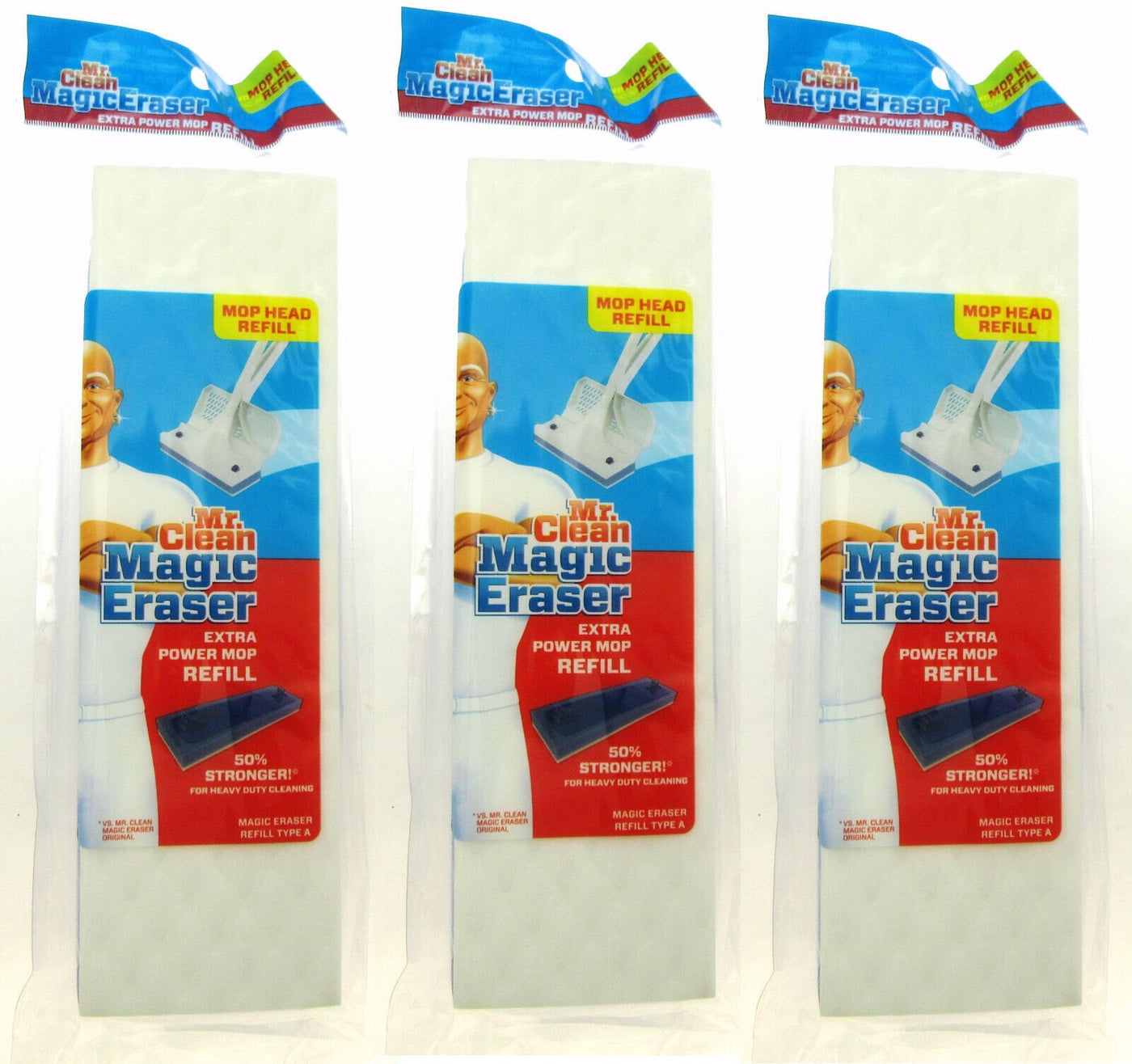 Mr. Clean Magic Eraser Extra Power Mop Head Refills ~ Lot of 3