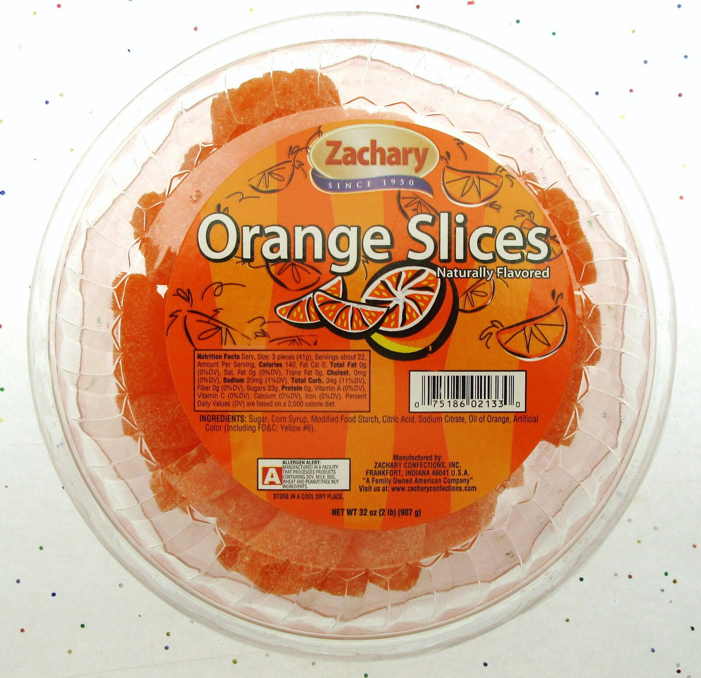 Orange Slices ~ Zachary Brand ~ Fruit Candy Naturally Flavored ~ 32oz Container
