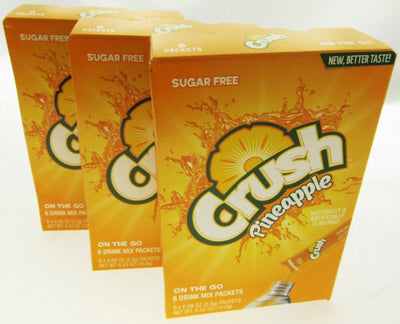 Pineapple Crush ~ Packets ~ Sugar Free ~ Drink Mix ~ Lot of 3